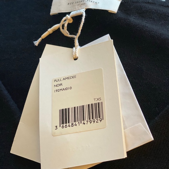 Sezane Amedee Pull in Black XS - Merino Wool - Picture 7 of 9